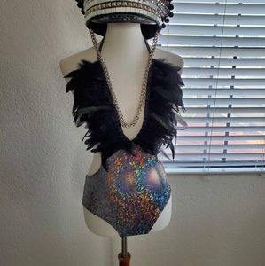 Holographic Feather bodysuit